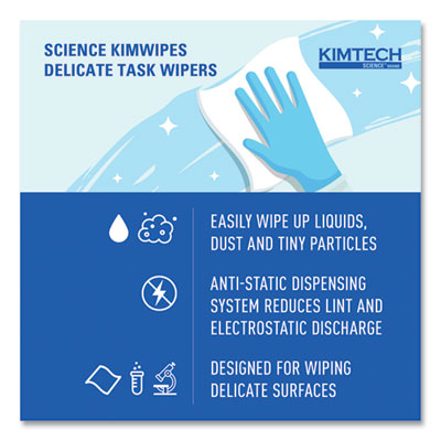 Kimtech™ Kimwipes Delicate Task Wipers, 1-Ply, 11.8 x 11.8, Unscented, White, 198/Box, 15 Boxes/Carton Flipcost Flipcost