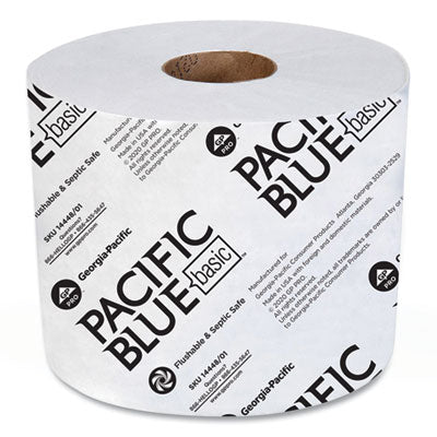 Pacific Blue Basic High-Capacity Bathroom Tissue, Septic Safe, 1-Ply, White, 1,500/Roll, 48/Carton Flipcost Flipcost