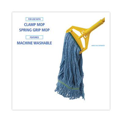 Super Loop Wet Mop Head, Cotton/Synthetic Fiber, 1" Headband, Medium Size, Blue, 12/Carton Flipcost Flipcost