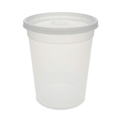 Newspring DELItainer Microwavable plastic food container, 32 oz, 4 .55 Diameter x 5.55 h, Clear, Plastic, 240/Carton Flipcost Flipcost