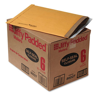Jiffy Padded Mailer, #6, Paper Padding, Self-Adhesive Closure, 12.5 x 19, Natural Kraft, 50/Carton Flipcost Flipcost