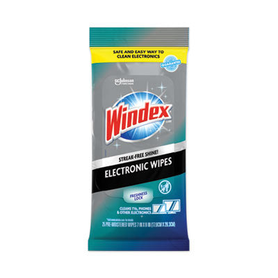 Windex® Electronics Cleaner, 1-Ply, 7 x 10, Neutral Scent, White, 25/Pack, 12 Packs/Carton Flipcost Flipcost