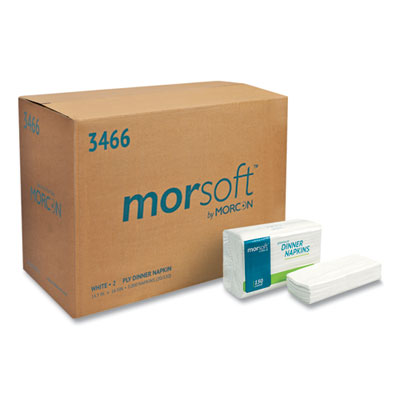 Morsoft Dinner Napkins, 2-Ply, 14.5 x 16.5, White, 3,000/Carton Flipcost Flipcost