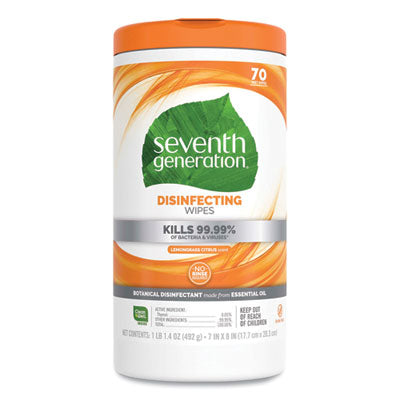 Seventh Generation® Botanical Disinfecting Wipes, 7 x 8, Lemongrass Citrus, 70 Count, 6/Carton Flipcost Flipcost
