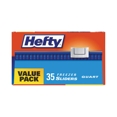 Hefty® Slider Bags 1 qt, 2.5 mil, 7" x 8", Clear, 35 Bags/Box, 9 Boxes/Carton Flipcost Flipcost