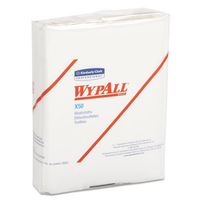 WypAll® X50 Cloths, 1/4 Fold, 12.5 x 10, White, 26/Pack, 32 Packs/Carton Flipcost Flipcost
