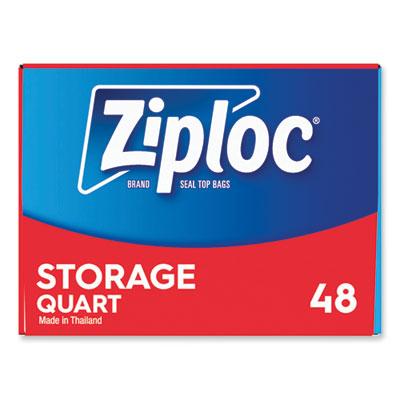 Ziploc® Double Zipper Storage Bags, 1 qt, 1.75 mil, 9.63" x 8.5", Clear, 9/Carton Flipcost Flipcost