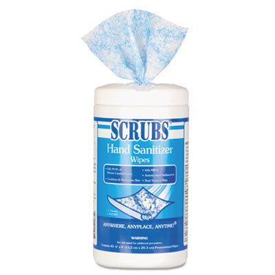 SCRUBS® Hand Sanitizer Wipes Unscented, 1-Ply, 6 x 8, , Blue/White, 85/Canisters, 6 Canisters/Carton Flipcost Flipcost