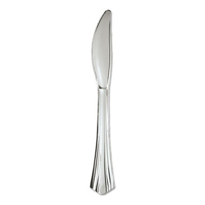 WNA Heavy-weight Silver Plastic Knives, 7 1/2", Reflections Design, 600/Carton Flipcost Flipcost