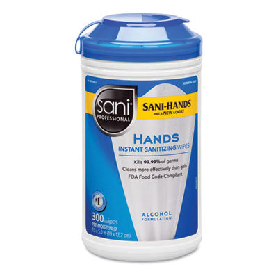 Sani Professional® Hands Instant Sanitizing Wipes, 7.5 x 5, 300/Canister, 6/Carton Flipcost Flipcost