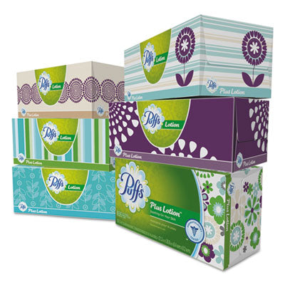 Puffs® Plus Lotion Facial Tissue, 2-Ply, White, 124 Sheets/Box, 6 Boxes/Pack, 4 Packs/Carton Flipcost Flipcost