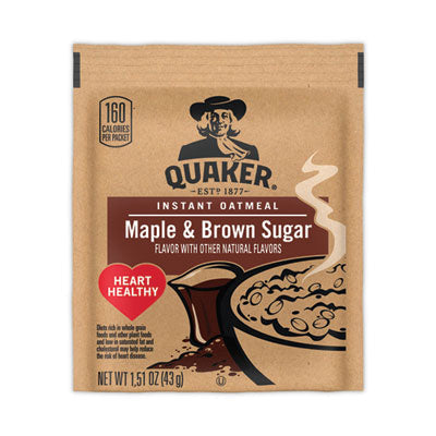 Quaker Instant Oatmeal, Maple and Brown Sugar, 1.51 oz Packet, 40/Carton Flipcost Flipcost