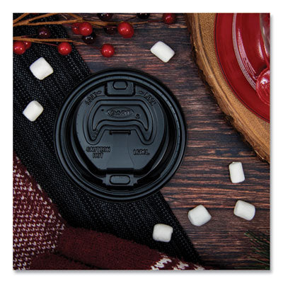 Reclosable foam cup lids, Black, 100 Pack, 10 Packs/Carton Flipcost Flipcost