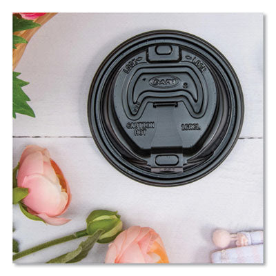 Reclosable foam cup lids, Black, 100 Pack, 10 Packs/Carton Flipcost Flipcost