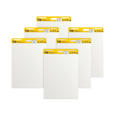 Vertical-Orientation Self-Stick Easel Pad Value Pack, Unruled, 25 x 30, White, 30 Sheets, 6/Carton Flipcost Flipcost