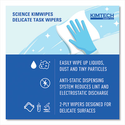 Kimtech™ Kimwipes Delicate Task Wipers Unscented, 2-Ply, 14.7 x 16.6, White, 92/Box, 15 Boxes/Carton Flipcost Flipcost