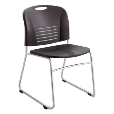 Vy Series Stack Chairs, Supports Up to 350 lb, 18.75" Seat Height, Black Seat, Black Back, Silver Base, 2/Carton Flipcost Flipcost