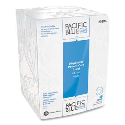 Pacific Blue Select Disposable Patient Care Washcloths, 1-Ply, 10 x 13, Unscented, White, 55/Pack, 24 Packs/Carton Flipcost Flipcost