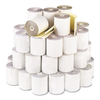Impact Printing Premium carbonless paper rolls, 0.69" Core, 3.25" x 80 ft, White/Canary, 60/Carton Flipcost Flipcost