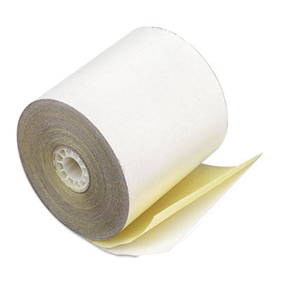 Impact Printing Carbonless Paper Rolls Impact, 3" x 90 ft, White/Canary, 50/Carton Flipcost Flipcost