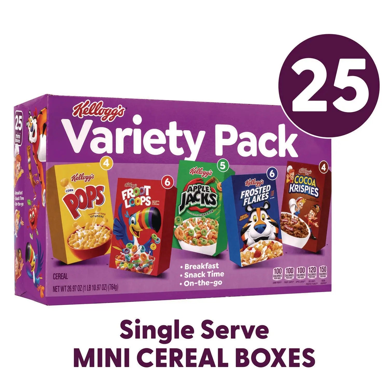 Cereal Assortment Pack, Assorted Flavors, Single Serve Box, 25/Carton Kellogg's® Flipcost