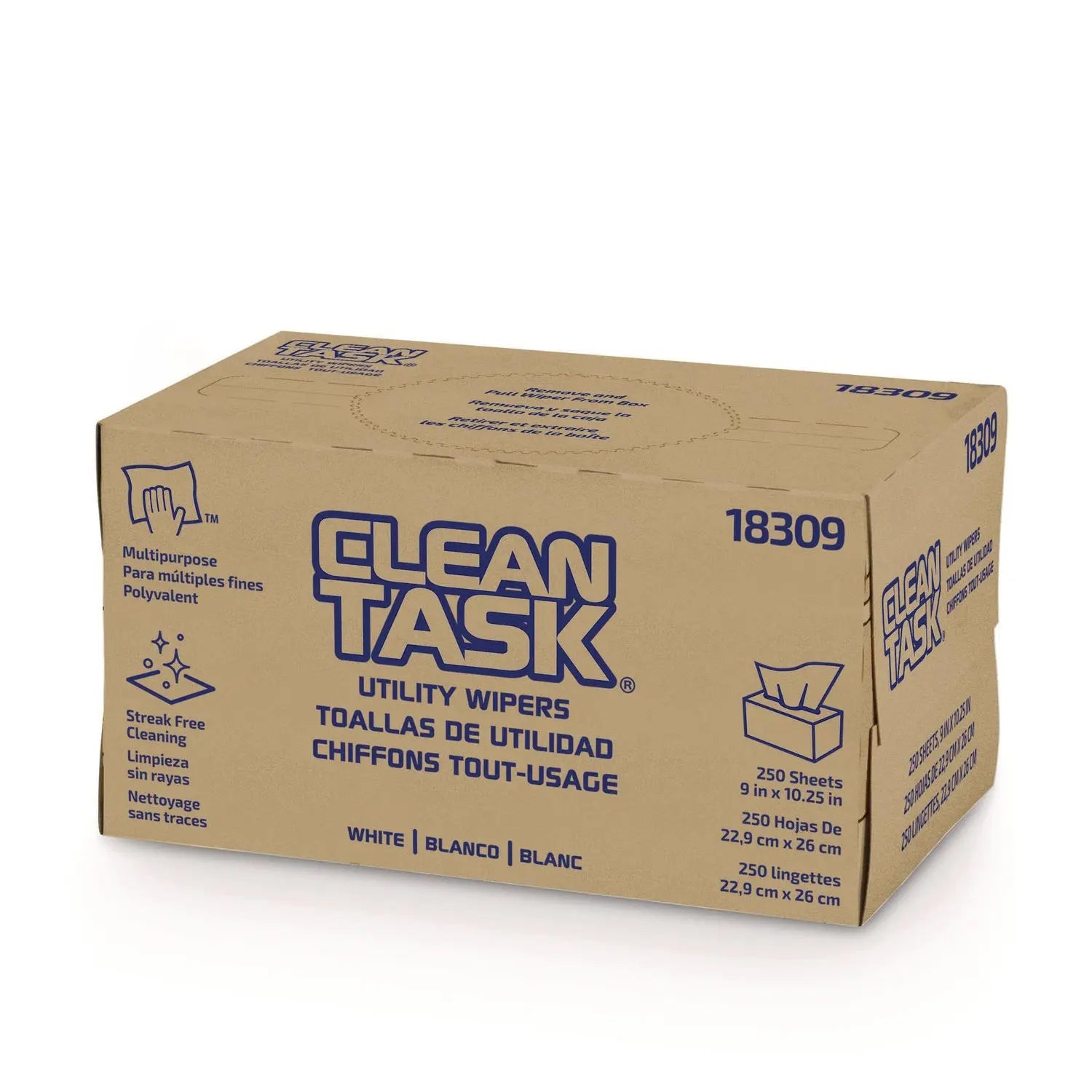 Clean Task Utility Wipers, 1-Ply, 9 x 10.25, White, 250 Sheets/Box, 24 Boxes/Carton Sellars® Flipcost