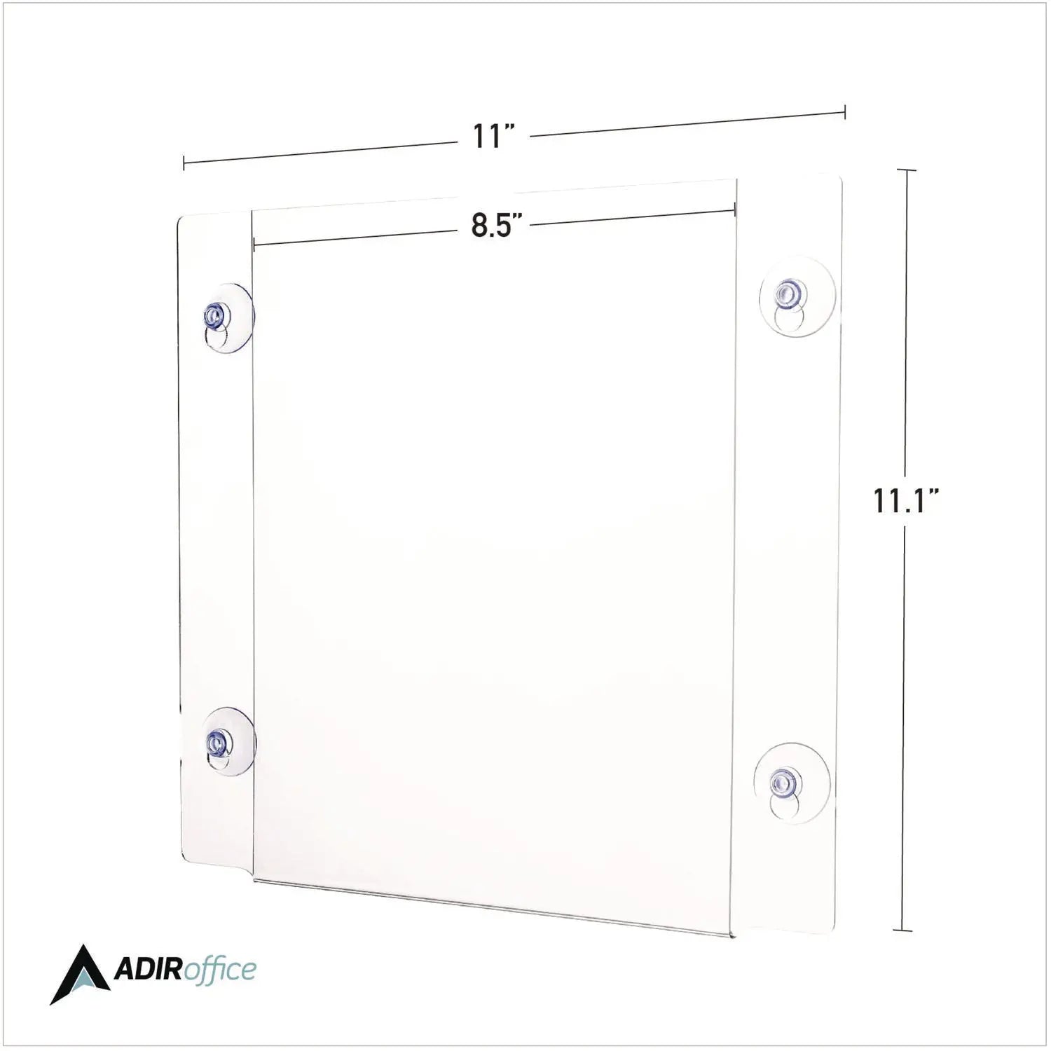 Clear Suction Acrylic Window Sign Holder, 8 x 11, Clear Frame, 6/Pack AdirOffice Flipcost