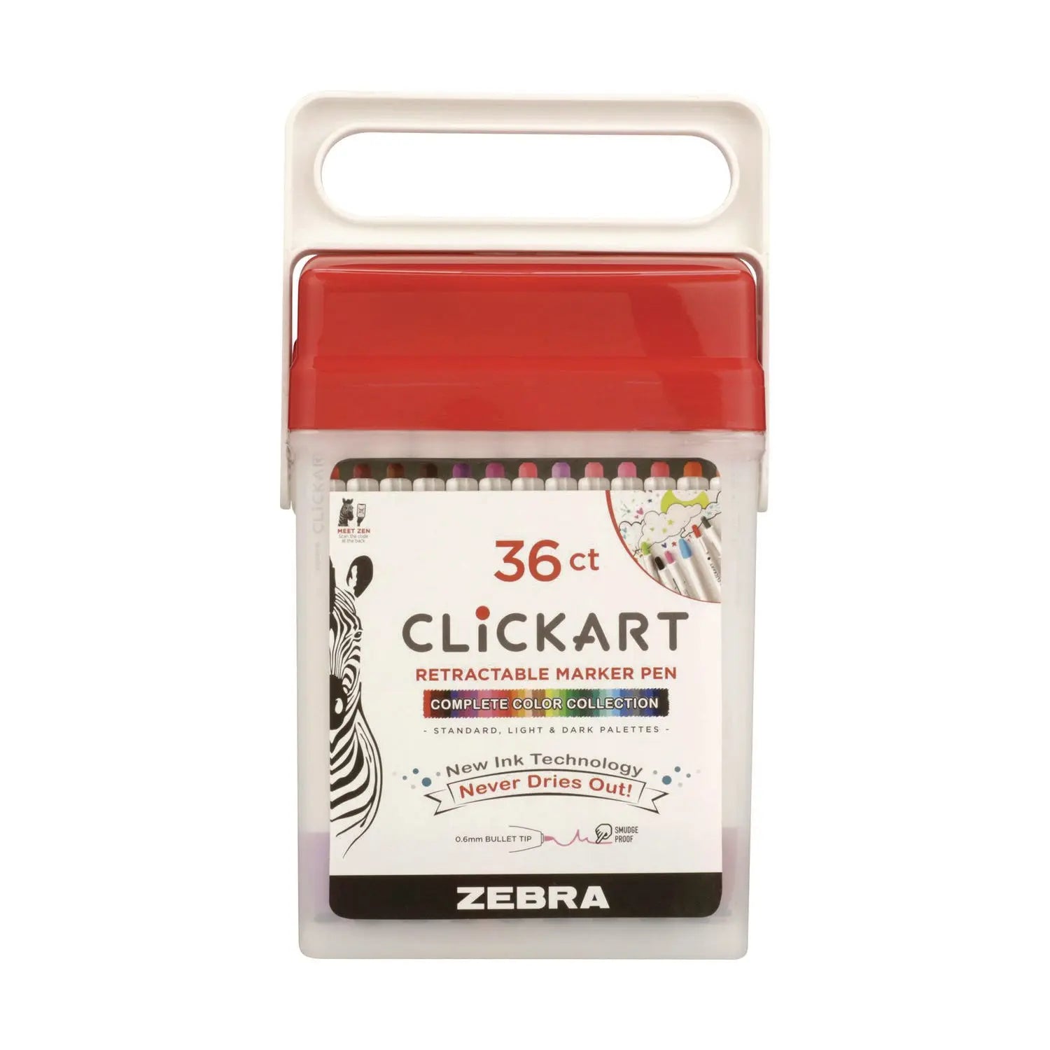 ClickArt Porous Point Pen, Retractable, Fine 0.6 mm, Assorted Ink, White Barrel, 36/Pack