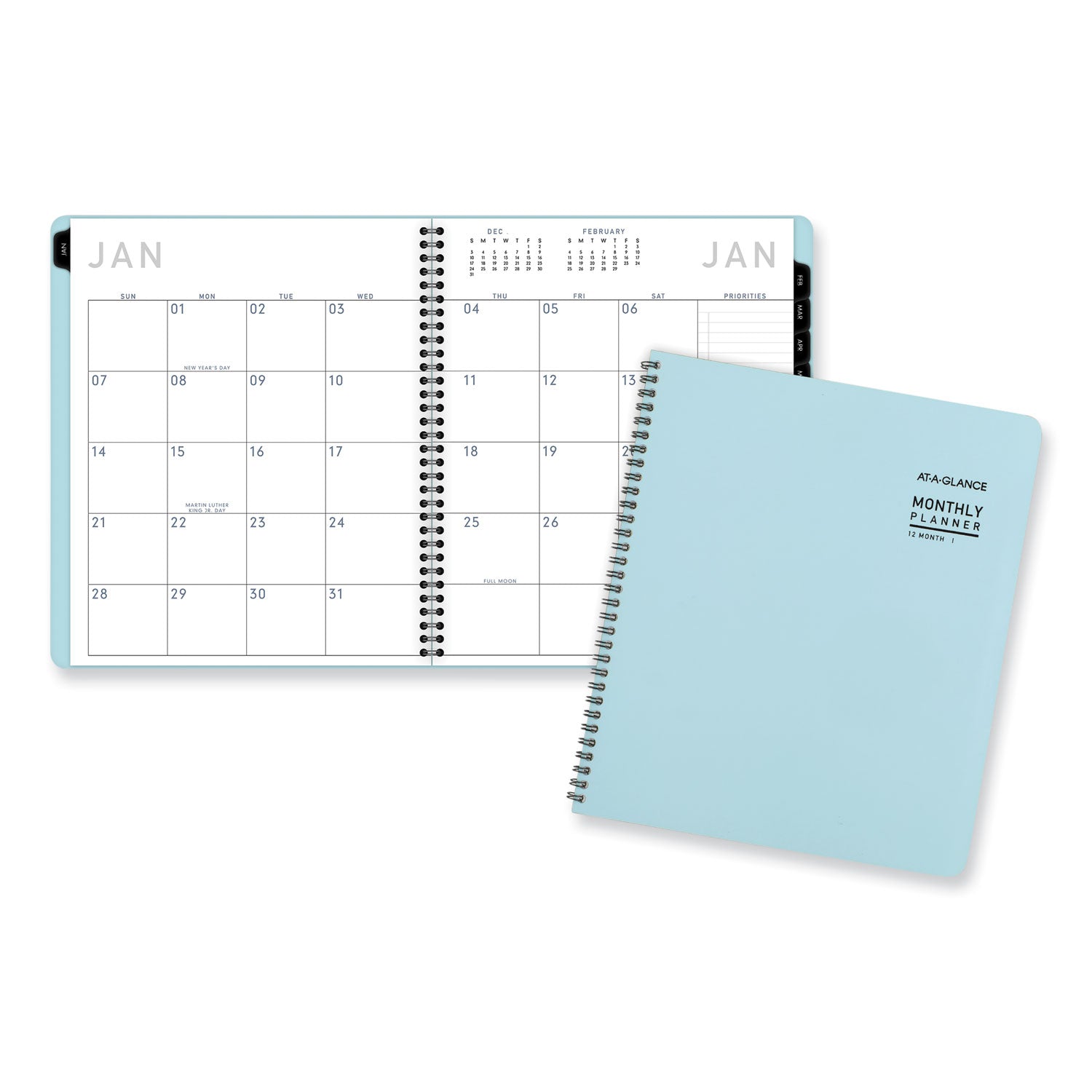 AT-A-GLANCE® Contemporary Lite Monthly Planner, 11 x 9.5, Light Blue Cover, 12-Month (Jan to Dec): 2025