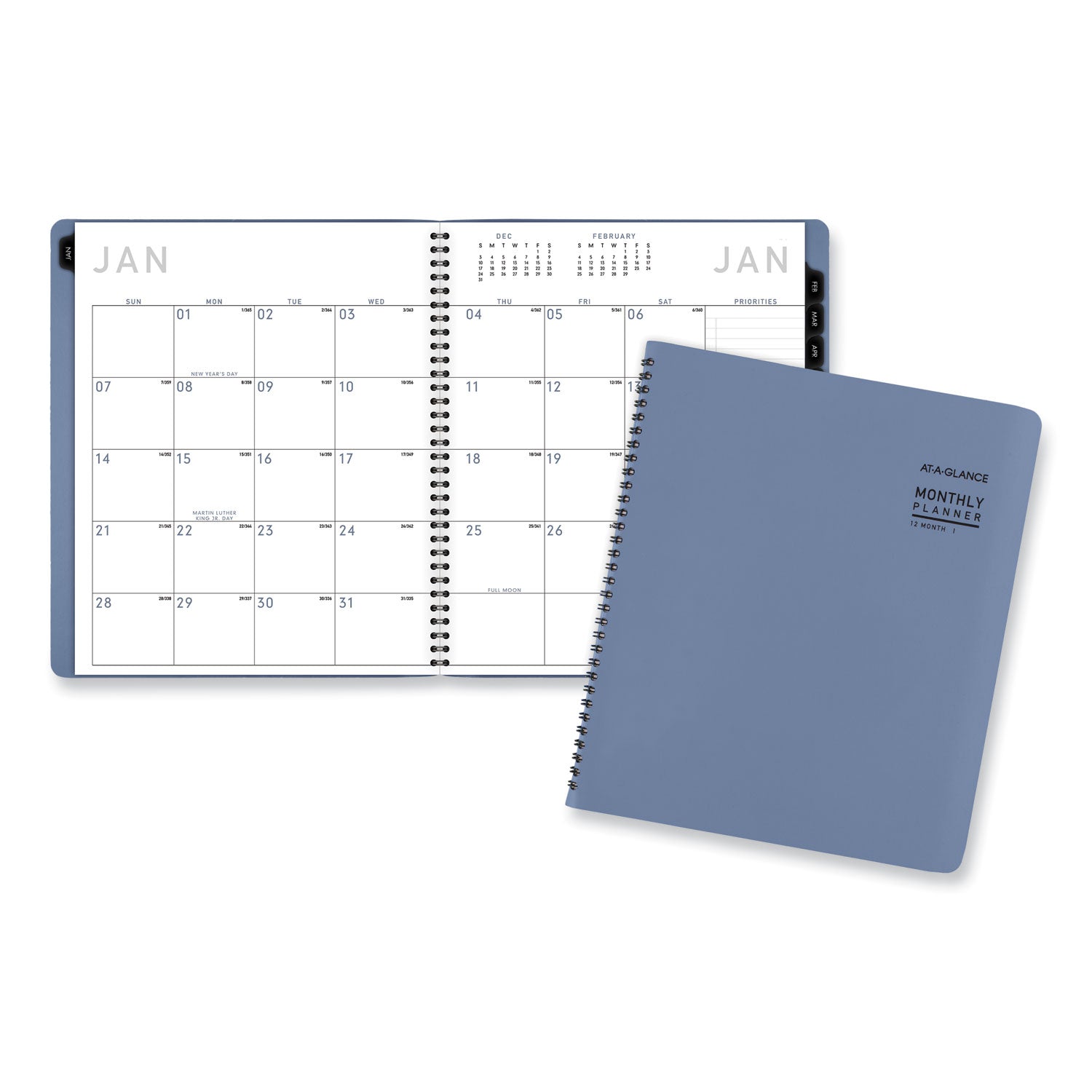 AT-A-GLANCE® Contemporary Monthly Planner, 11.38 x 9.63, Blue Cover, 12-Month (Jan to Dec): 2025