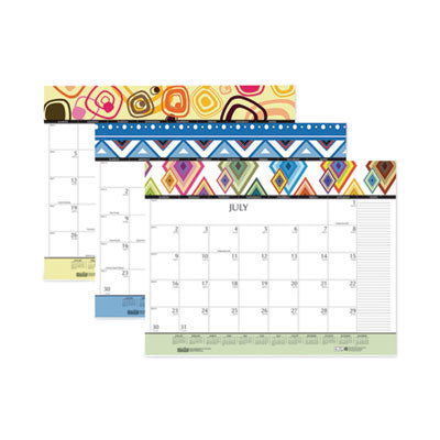Recycled Desk Pad Calendar 2024, Geometric Artwork, 22 x 17, White Sheets, Black Binding/Corners,12-Month (Jan to Dec) Flipcost Flipcost