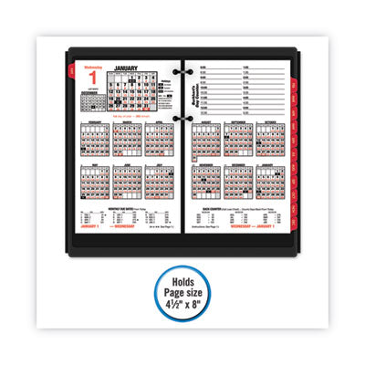 Desk Calendar Base Loose-Leaf Refill, 4.5 x 8, Black Flipcost Flipcost