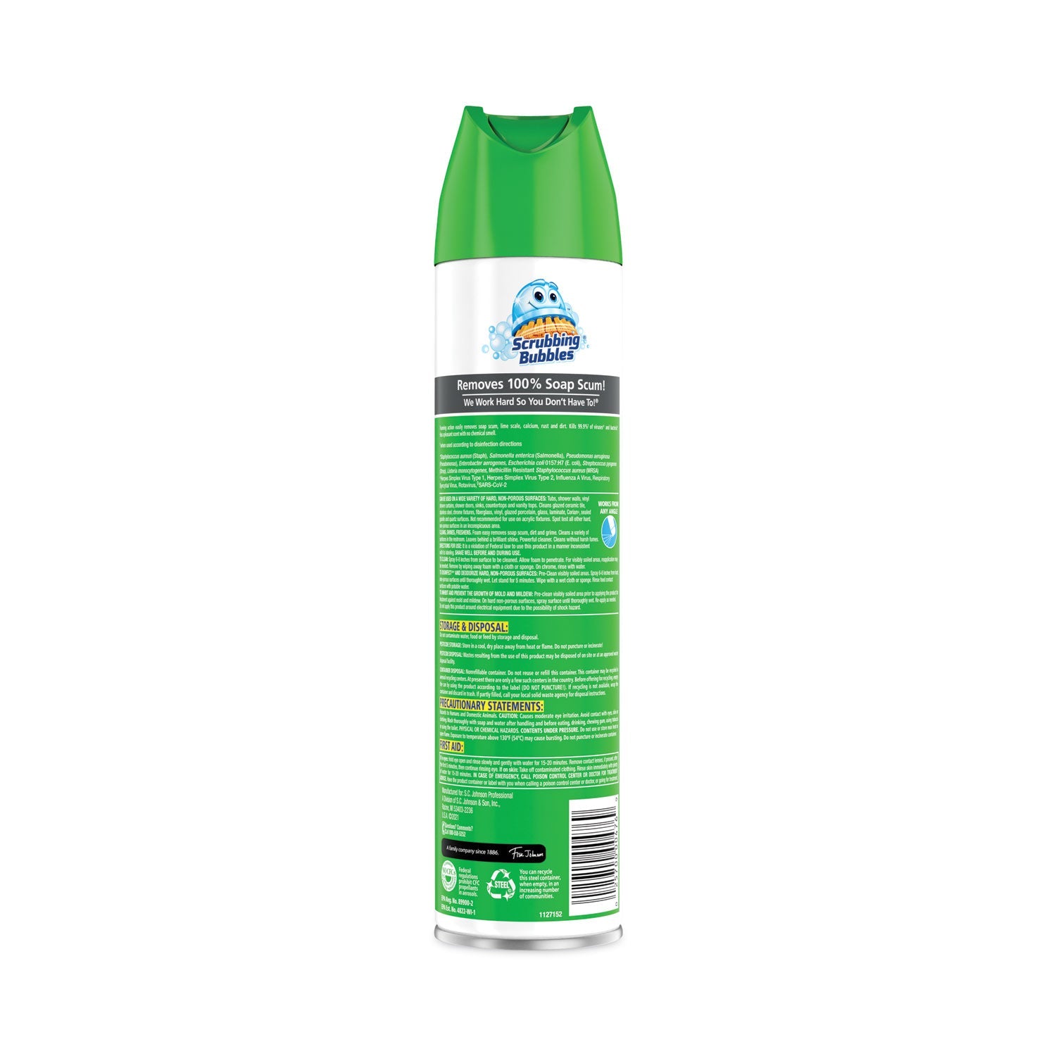 Scrubbing Bubbles® Disinfectant Restroom Cleaner Ii, Rain Shower Scent, 25 Oz Aerosol Spray