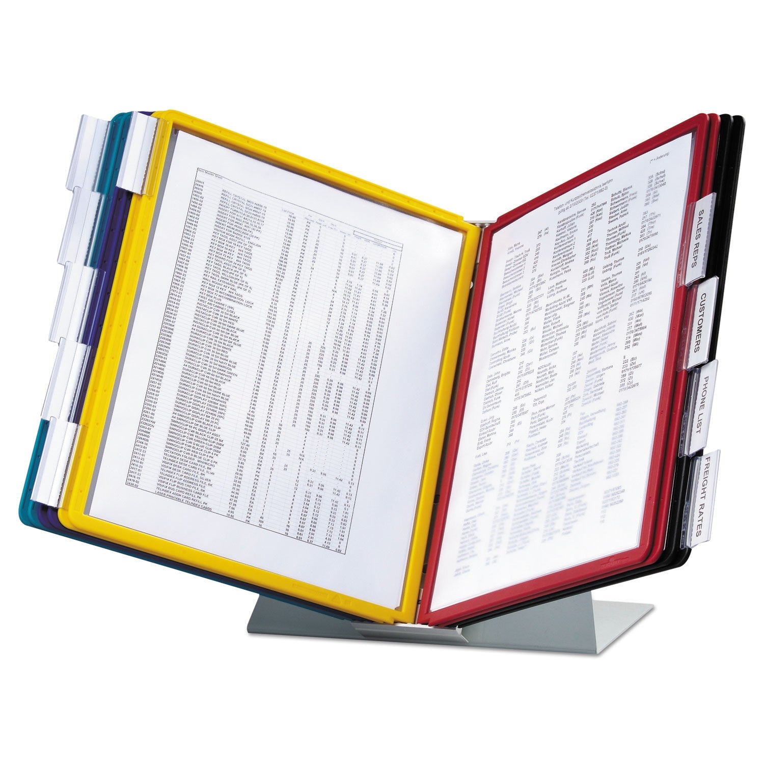 Durable® Vario Reference Desktop System, 10 Panels, Assorted Borders And Panels