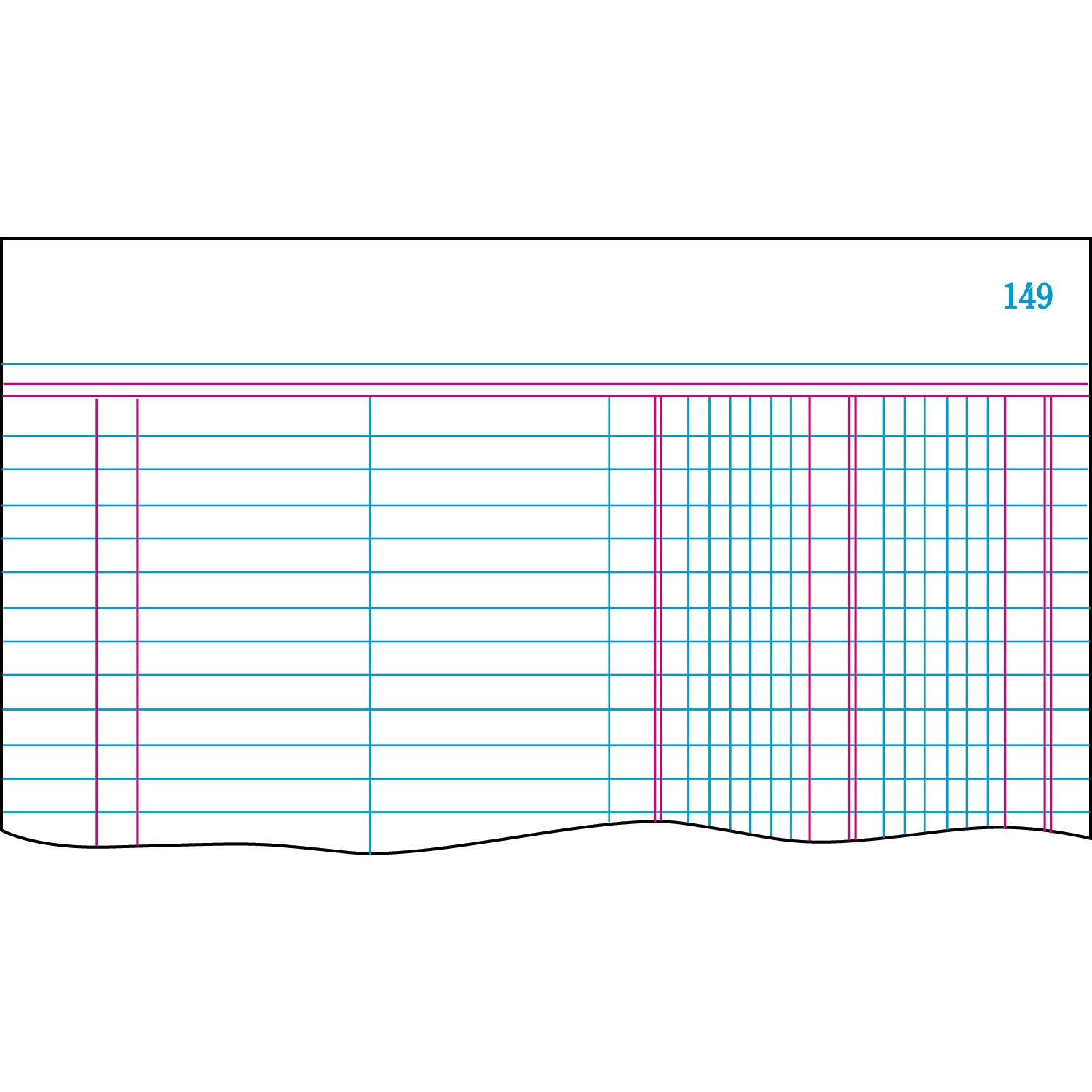 Boorum & Pease® Account Record Book, Record-Style Rule, Blue Cover, 11.75 X 7.25 Sheets, 150 Sheets/book