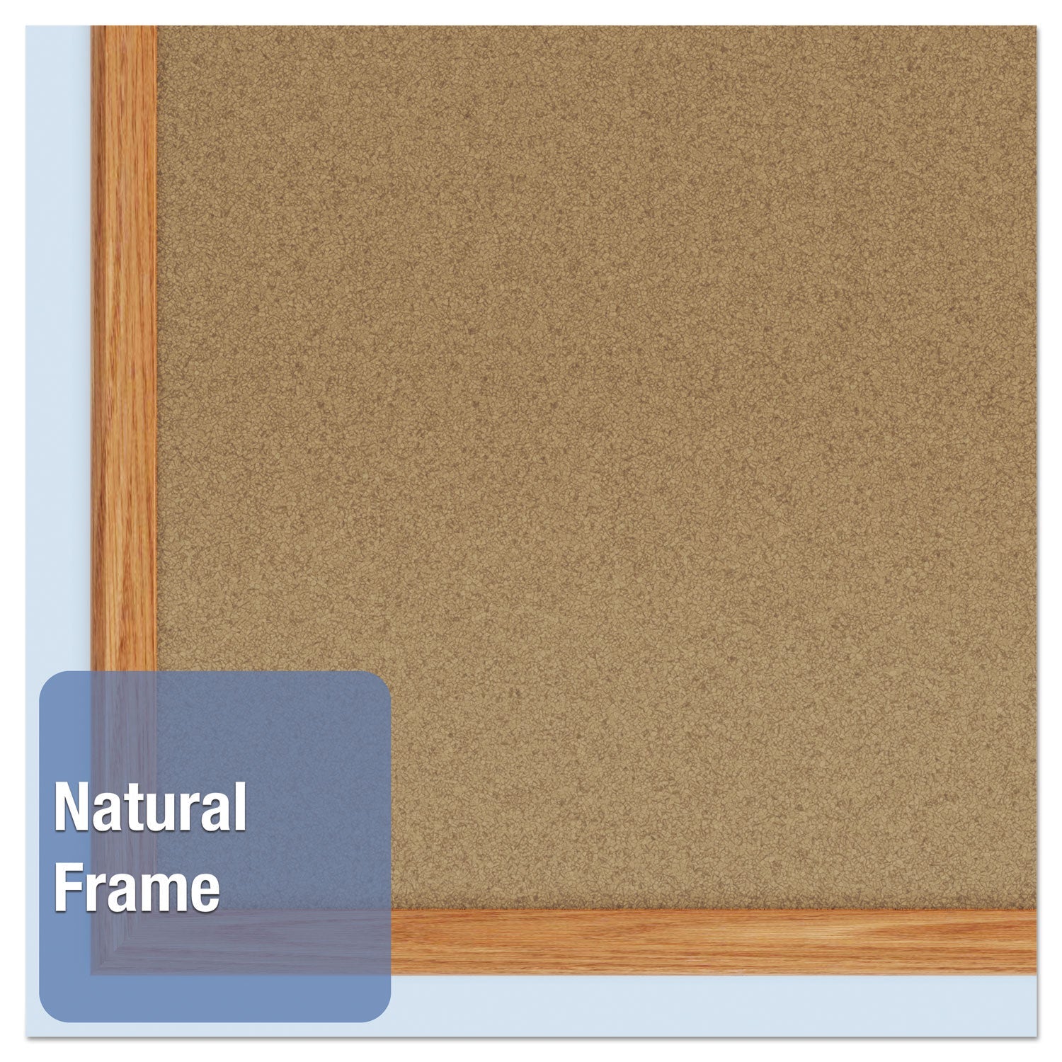 Mead® Economy Cork Board with Oak Frame, 48" x 36", Tan Surface, Oak Finished Fiberboard (MDF) Frame