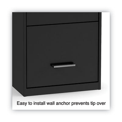 Soho Vertical File Cabinet Black, 3 Drawers: File/File/File, Letter, 14" x 18" x 34.9" Flipcost Flipcost