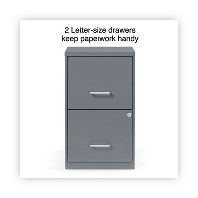 Soho Vertical File Cabinet 2 Drawers: File/File, Letter, Charcoal, 14" x 18" x 24.1" Flipcost Flipcost