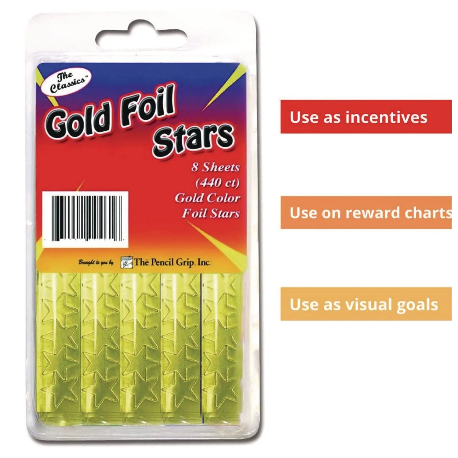 Foil Star Stickers, Gold, 55/Sheet, 8 Sheets/Pack, 72 Packs/Carton TPG Creations™ Flipcost