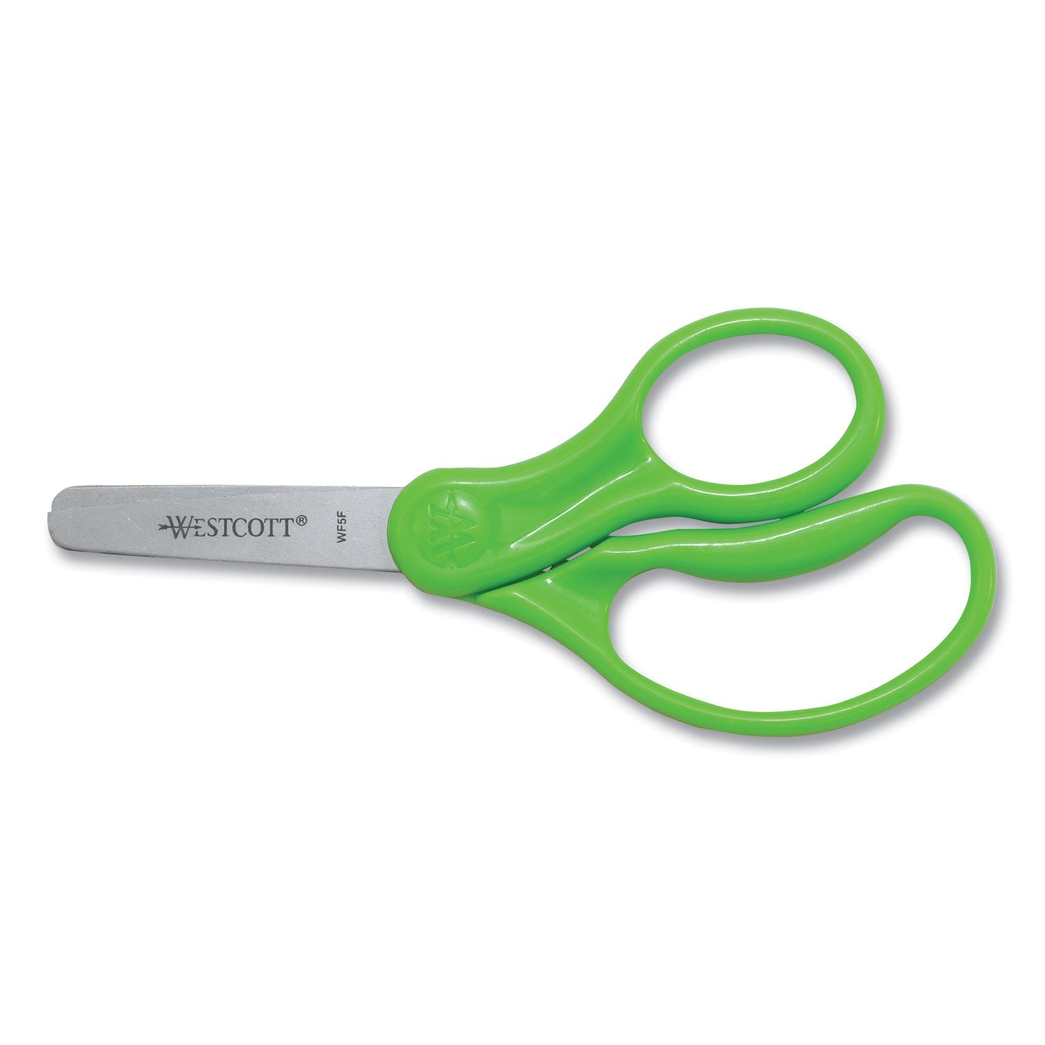 Westcott® For Kids Scissors, Rounded Tip, 5" Long, 1.75" Cut Length, Straight Handle, Randomly Assorted Handle Color