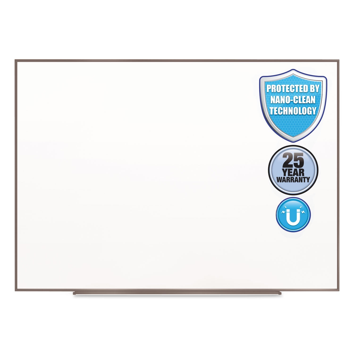 Quartet® Fusion Nano-Clean Magnetic Whiteboard, 72" x 48", White Surface, Satin Aluminum Frame