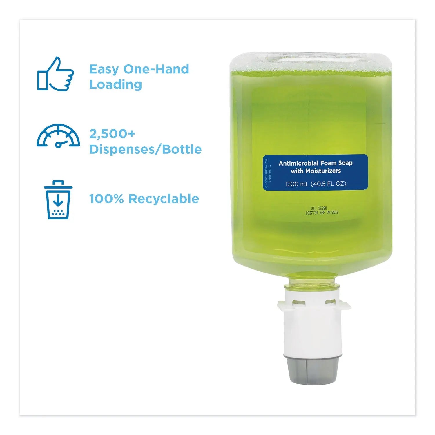 GP enMotion Automated Touchless Antimicrobial Foam Soap Refill, Tranquil Aloe, 1,200 mL Bottle, 2/Carton Georgia Pacific® Professional Flipcost