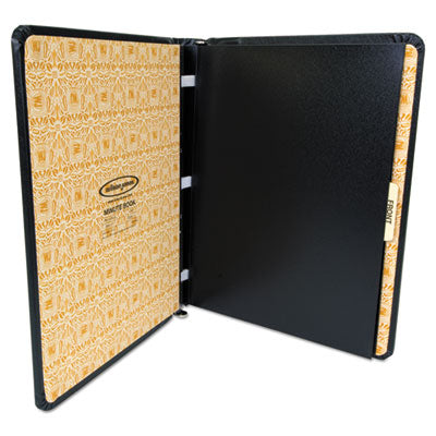 Looseleaf Corporation Leather-like Black Minute Book, 1-Subject, Unruled, Black/Gold Cover, (250) 11 x 8.5 Sheets Flipcost Flipcost
