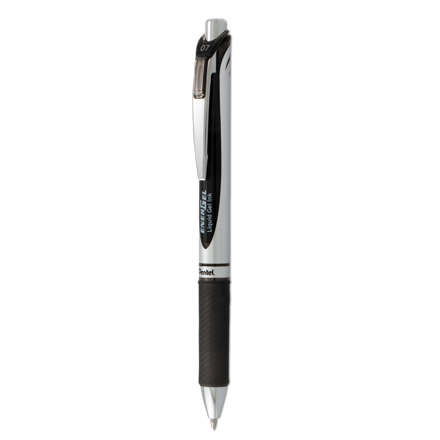Pentel® Energel Rtx Gel Pen, Retractable, Medium 0.7 Mm, Black Ink, Black/gray Barrel