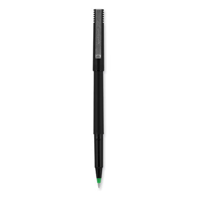 uniball® Roller Ball Pen Stick, Extra-Fine 0.5 mm, Green Ink, Black/Green Barrel, Dozen Flipcost Flipcost