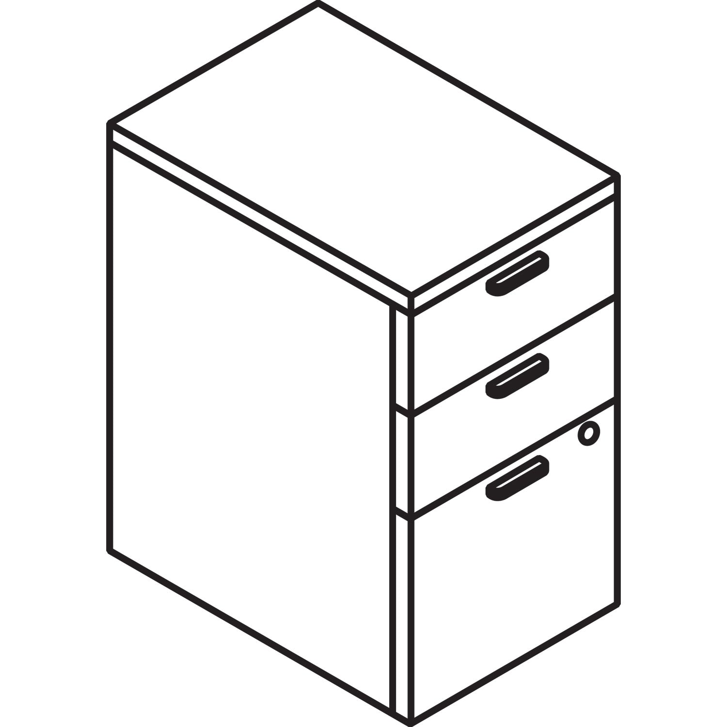 HON® 10500 Series Mobile Pedestal File, Left Or Right, 3-Drawers: Box/box/file, Legal/letter, Harvest, 15.75" X 22.75" X 28"