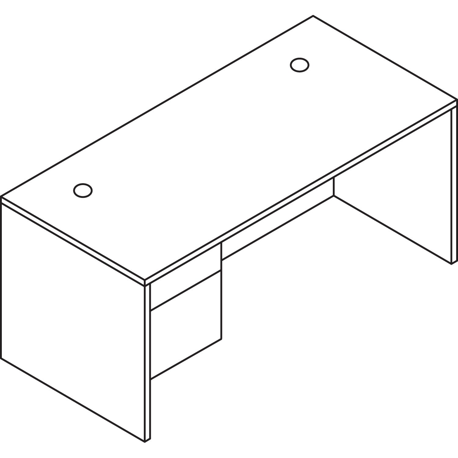 HON® 10500 Series "l" Workstation Single Pedestal Desk, 66" X 30" X 29.5", Harvest