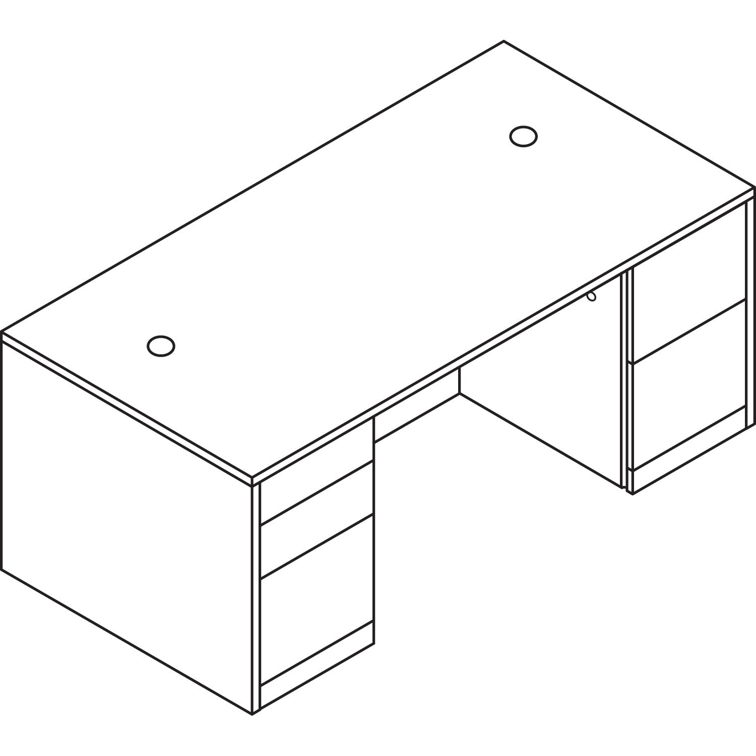 HON® 10500 Series Double Pedestal Desk With Full Pedestals, 72" X 36" X 29.5", Harvest