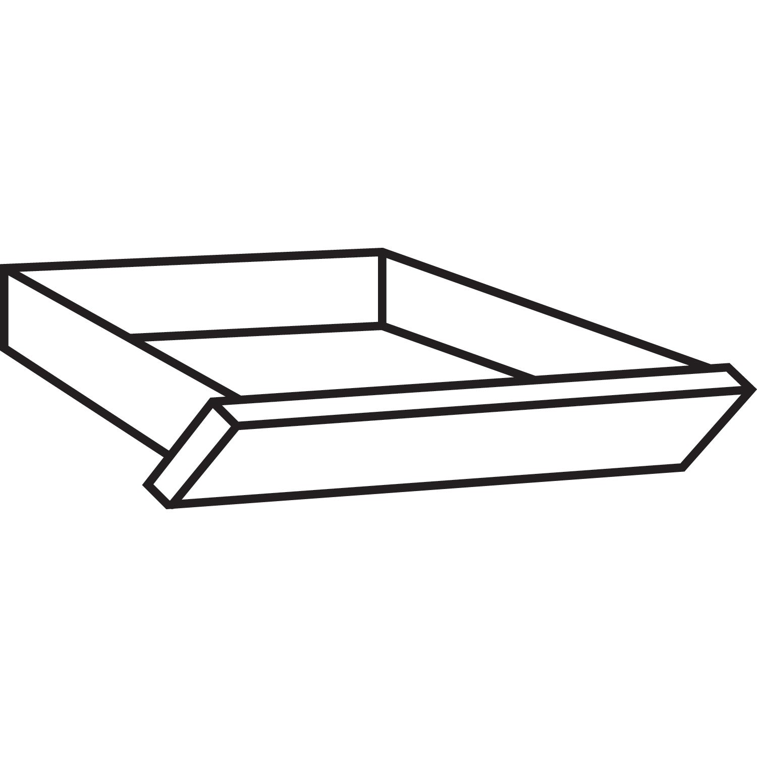 HON® Laminate Angled Center Drawer, 22w X 15.38d X 2.5h, Mahogany