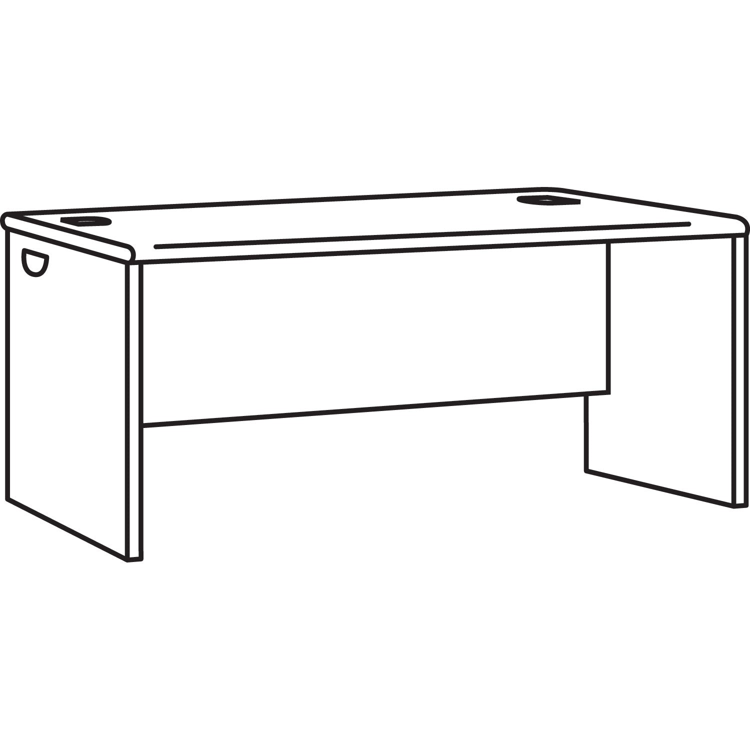 HON® 38000 Series Desk Shell, 60w X 24d X 29.5h, Mahogany/charcoal